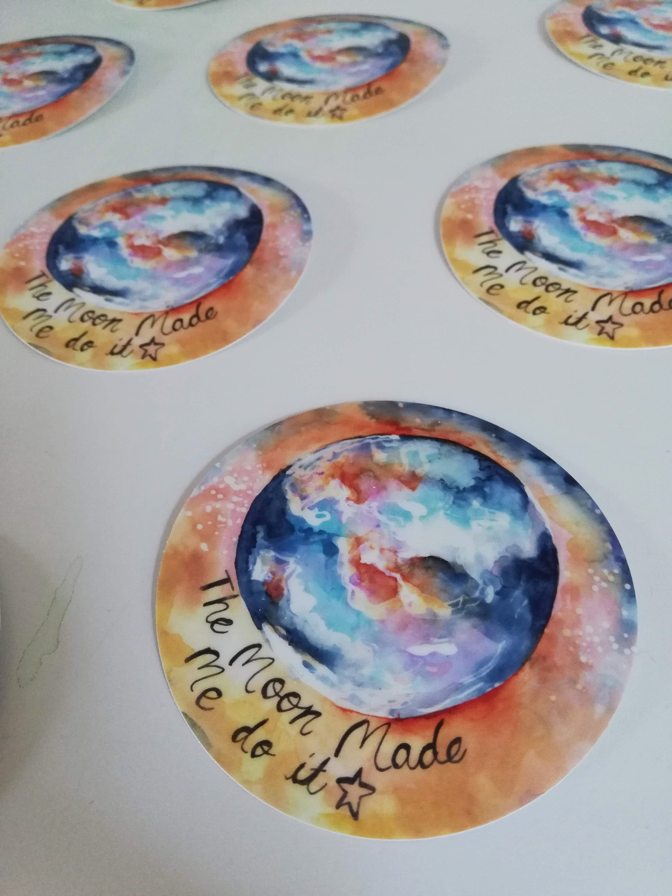 Moon Sticker Apple Moon sticker Star sticker Galaxy Sticker Full Moon Sticker | Etsy