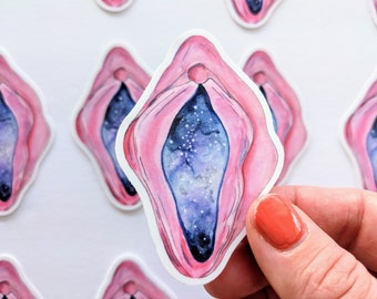 Vulva vinyl Sticker, Vagina Decal, Feminist Sticker, Labor or Push Gift, Lesbian gift, Gift for her