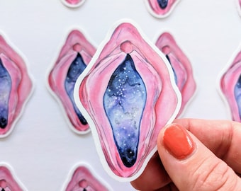 Vulva vinyl Sticker, Vagina Decal, Feminist Sticker, Labor or Push Gift, Lesbian gift, Gift for her