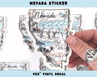 Nevada Travel Sticker - Las Vegas Sticker, Reno Decal, State Souvenir