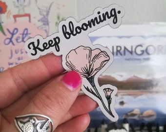 Self care magnet, magnet, Positive magnet, Stocking stuffer, refrigerator magnet, housewarming gift, Flower magnet, Keep Blooming magnet