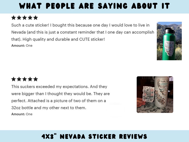 Nevada State Sticker, Las Vegas Sticker, Reno Sticker, Water bottle sticker, laptop sticker, Nevada Car Decal Nevada Gift & Souvenir image 10