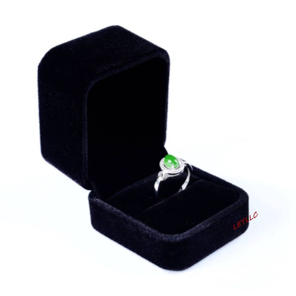 Lily Treacy Deluxe Black Velvet Ring Box Engagement,weddings, Pocket size, Easy hide away, Gift, Holidays