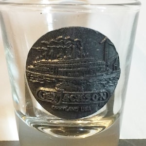 Gen Jackson Riverboat (on Pewter), Opryland, TN, USA on 1oz Glass Shot Glass NEW