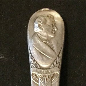 Millard Fillmore (stem), Bust (top), California Gold Rush (bowl) on Silver Plated Spoon - pre-owned