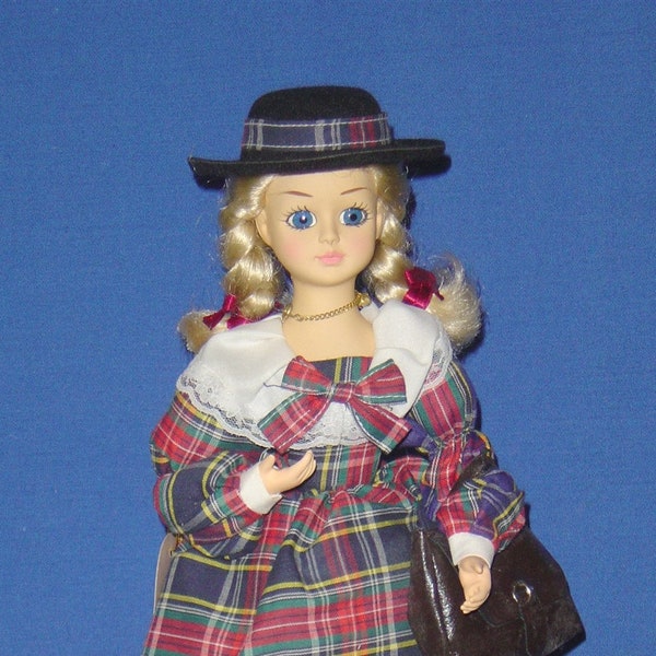 Brinn's 1988 Miss September 13" Porcelain Musical Doll (#K-8) with Stand in Box - pre-owned