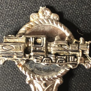 Steam Locomotive (top) on Souvenir Demitasse Spoon - pre-owned