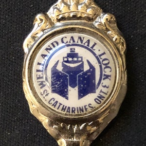 Welland Canal Lock, St Catharines, ONT Canada (top) on Souvenir Spoon – NEW
