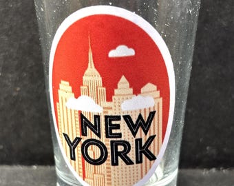 Nueva York, Nueva York con horizonte urbano en vaso de chupito de 30 ml - NUEVO