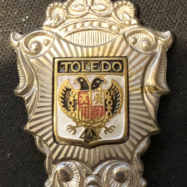 Toledo, Spain, Crest and Crown (top) on Souvenir Spoon - pre-owned