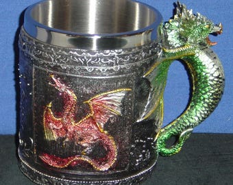 Royal Dragon Polyresin and Metal Mug - NEW