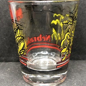 Nebraska with Corn Field on 1oz Glass Shot Glass - NEW