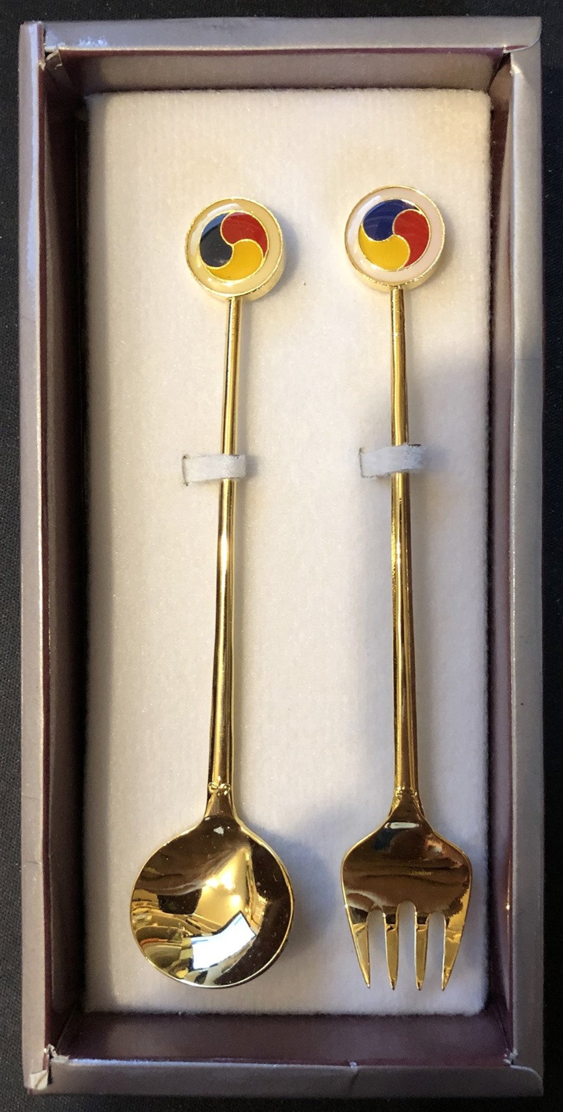 Korea Elegant Brass Spoon and Fork Set NEW Etsy