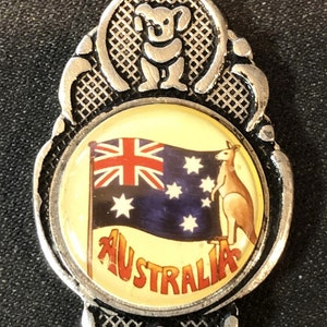 Australia with Flag and Kangaroo (top) on Souvenir Spoon - pre-owned