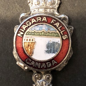 Niagara Falls, Canada with Falls (top) on Silver Plated Souvenir Spoon - pré-propriété