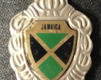 Jamaica with Flag (top) on Souvenir Spoon - pre-owned