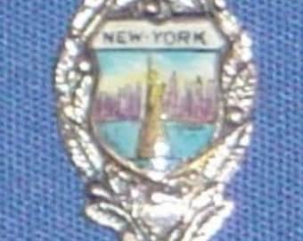 New York with Statue of Liberty in Harbor (top) on Souvenir Spoon - pre-owned