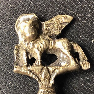 3D Gryphon (top) Italy on Silver Plated Demitasse Spoon - pre-owned