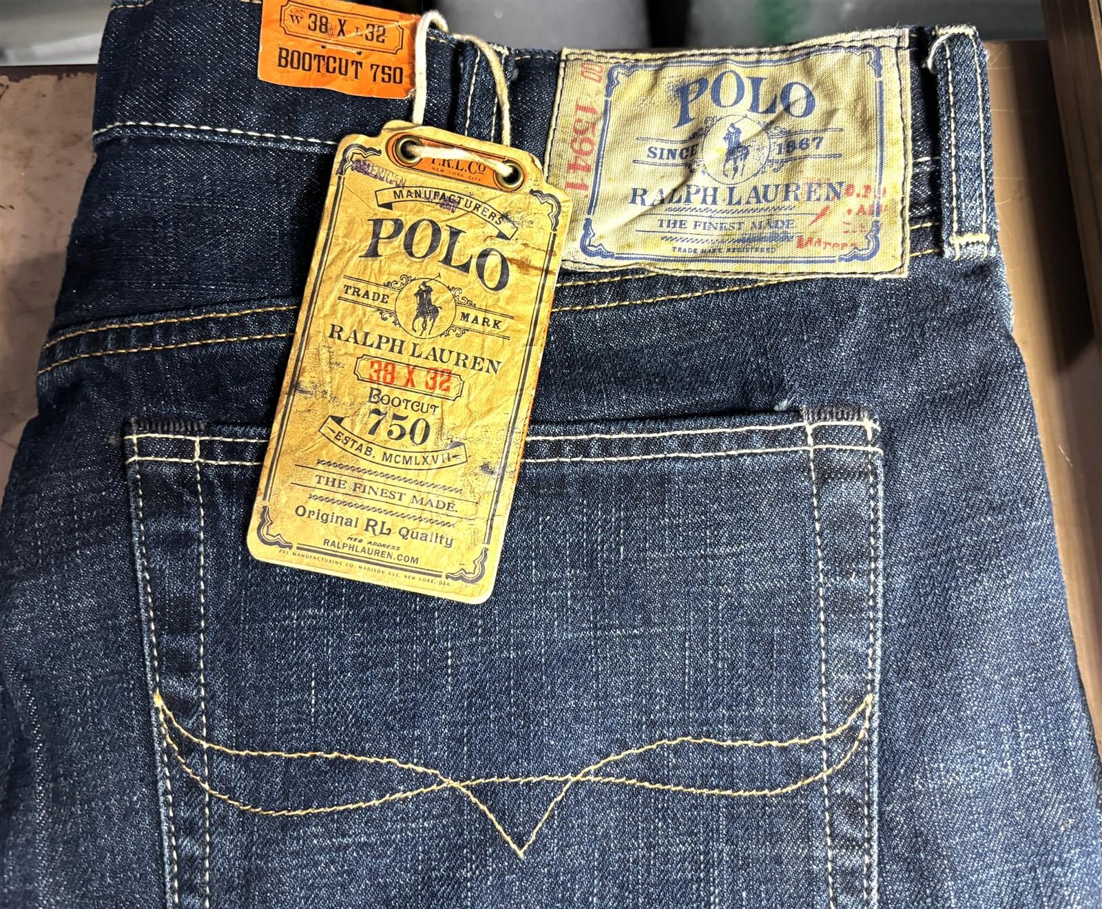 Polo by Ralph Lauren Bootcut 750 Dark Blue Jeans (size 38x32 