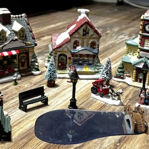 1995 Edition of the Victorian Village Collectibles 20 Piece Set Featuring Lighted, Hand-Painted Buildings