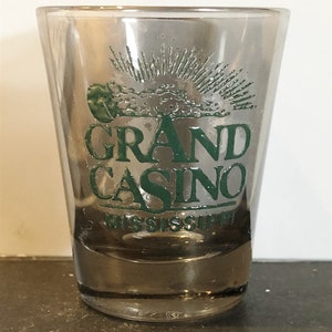 Grand Casino, Mississippi on 1oz Smoky Glass Shot Glass – NEW
