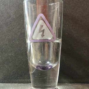 High Voltage Sign on 2oz Glass Shooter - NEW