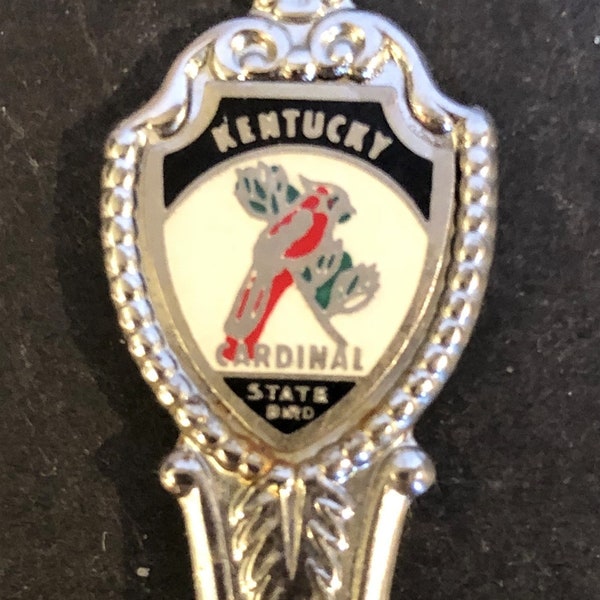Kentucky with Cardinal ~ The State Bird (top) on Souvenir Spoon - pre-owned
