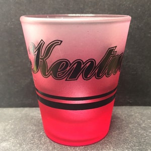 Kentucky on 1oz Red Frosted Glass Shot Glass - NEW