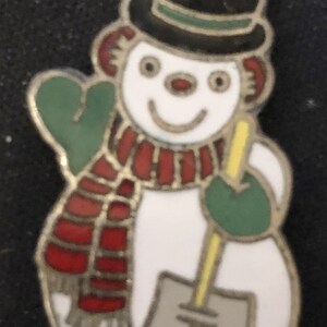Snowman (top) Candy Canes (bowl) on Souvenir Spoon - pre-owned