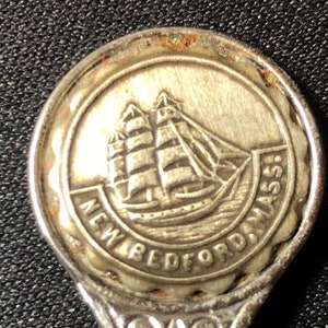 New Bedford, Massachusetts with Ship on Souvenir Spoon - NEW