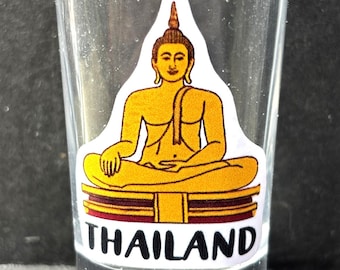 Tailandia y Buda en vaso de chupito de 2 oz - NUEVO