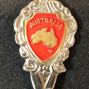 Australia with Map (top) on Souvenir Fork - pre-owned