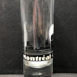 Montreal, Canada with Simulated Night Skyline on 2oz Glass Shooter with Gold Rim - NEW
