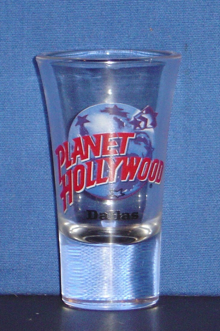 Planet Hollywood, Dallas, Texas en vaso de chupito de vidrio de 2 oz - NUEVO