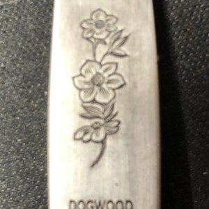 Dogwood, British Columbia, Canada with Flowers (top) on Silver Plated Souvenir Spoon - pre-owned