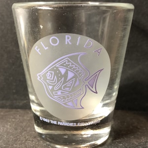 Florida with Fish on 1oz Glass Shot Glass - NEW