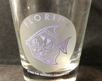 Florida with Fish on 1oz Glass Shot Glass - NEW