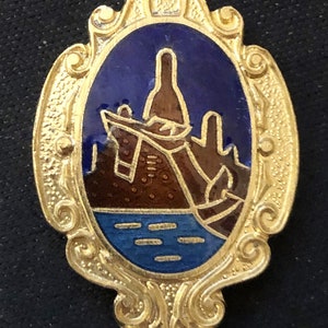 Thailand on Blue (stem) Thailand & Eagle on Blue (bowl) on Gold Plated Stainless Steel Souvenir Spoon