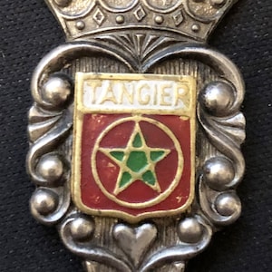 Tangier, Morocco on Crest with Crown (top) on Souvenir Spoon - pre-owned