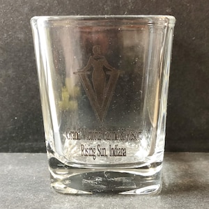 Grand Victoria Casino & Resort, Rising Sun, Indiana on 2oz Square Glass Shot Glass - NEW