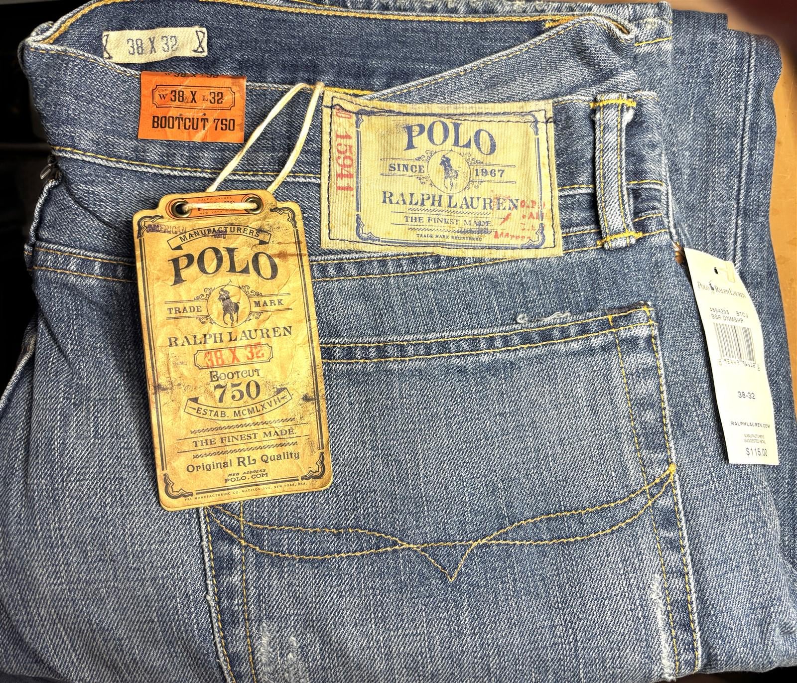 Polo by Ralph Lauren Bootcut 750 Blue Jeans (size 38x32) - NEW - Etsy