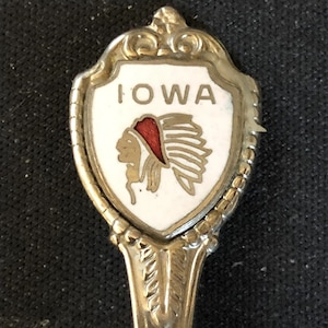 Iowa with Indian Head (top) on Souvenir Spoon - pre-owned