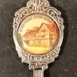 Stratford Upon Avon (top), England on Silver Plated Souvenir Spoon - pre-owned