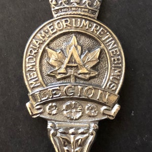 Royal Canadian Legion Ladies Auxiliary (top) on Silver Plated Souvenir Spoon - pre-owned