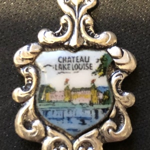 Chateau Lake Louise (top) Lake Louise, AB, Canada (bowl) on Silver Plated Souvenir Spoon - pre-owned