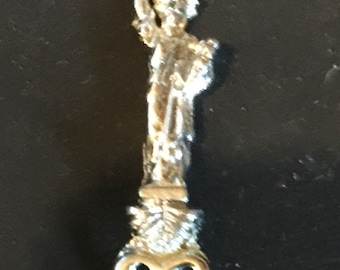 Statue of Liberty in 3D (top), New York Map (bowl) on Souvenir Spoon - pre-owned