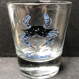 Baltimore, Maryland with Crab on 1oz Glass Shot Glass - NEW