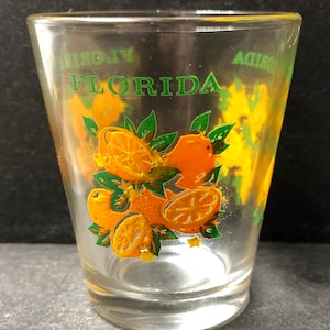 Floride avec des oranges sur verre à grenaille de 1 oz - NOUVEAU