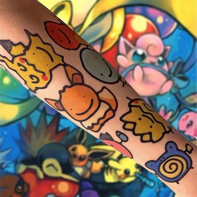 Pokemon Party Favor Tattoos- Bulbasaur, Squirtle, Charmander, Pokeball