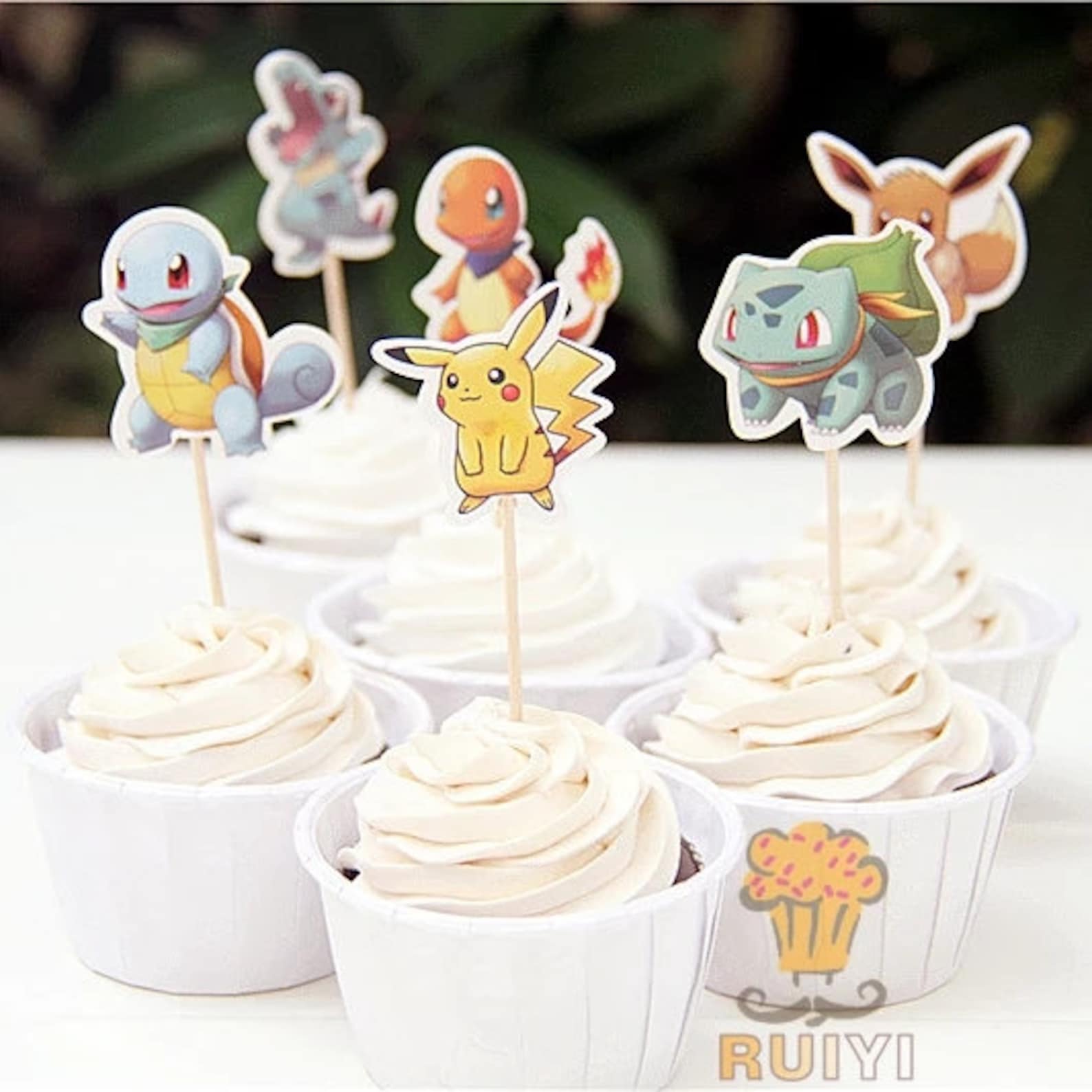 24 pieces Pokemon Pikachu Cupcake toppers Etsy